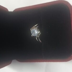 Resizable silver diamond ring NWOT